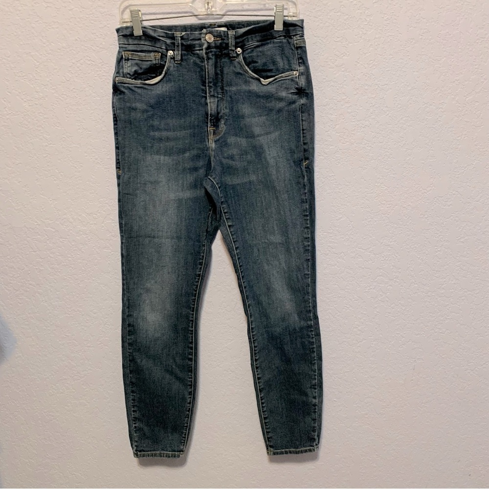 Good American High Rise Good Legs Distressed Skinny Jeans
